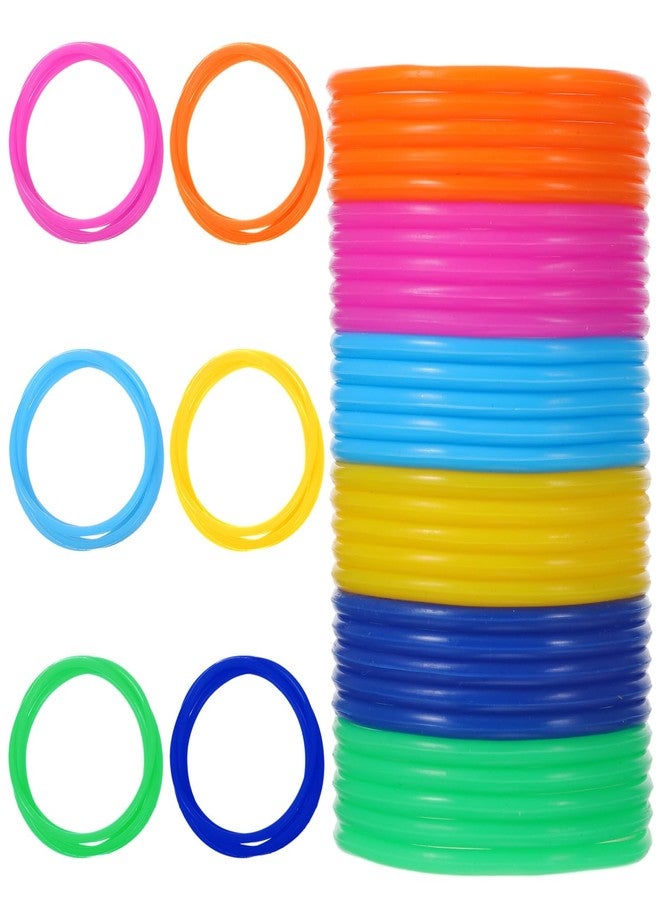 Ajcotahm 30Pcs Jelly Bracelets, 80s Retro Neon Bracelet Colorful Silicone Hair Tie Bracelet Rubber Wristbands for Adult 80s Party Favors (6 Colors) - Image 1